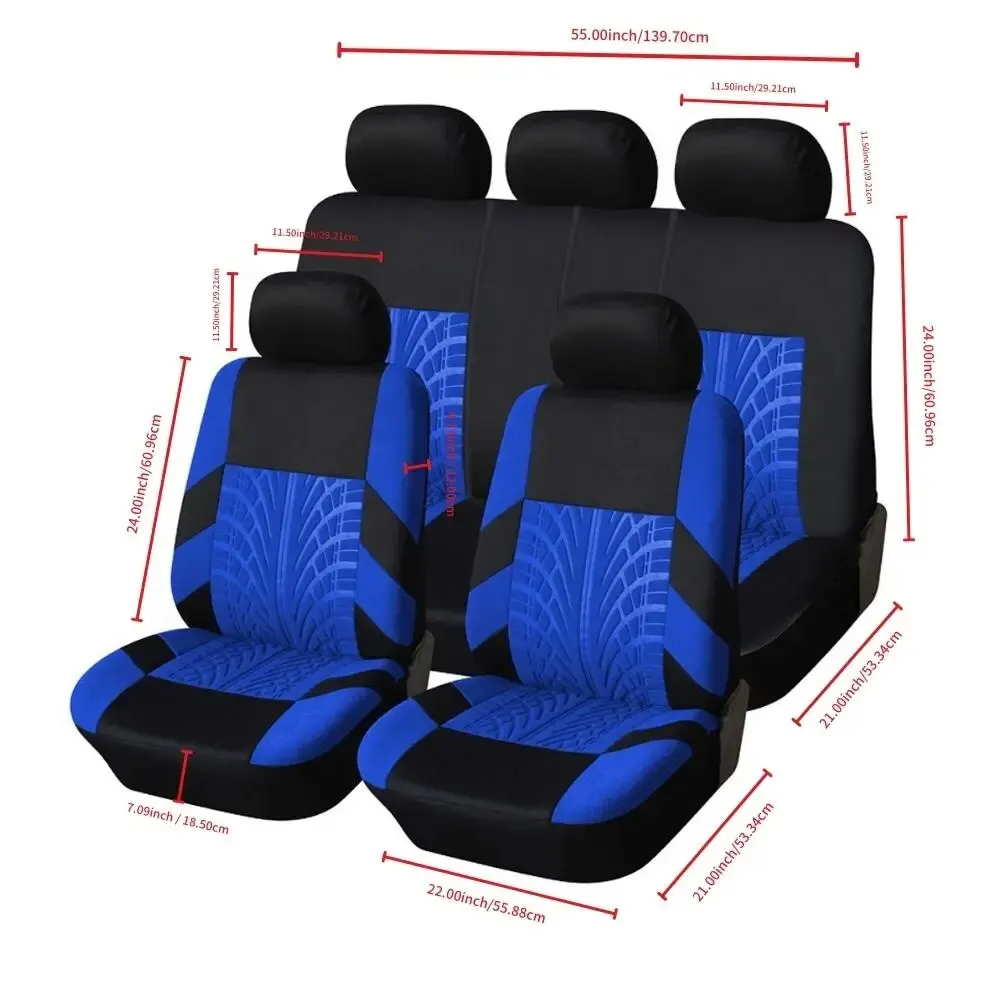 Car Seat Covers Full Set Front Split Rear Bench For Car Universal Cloth SUV Sedan Van Automotive Interior Covers - Image 2