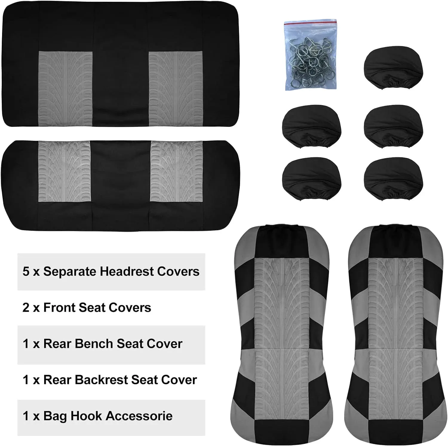 Car Seat Covers Full Set Front Split Rear Bench For Car Universal Cloth SUV Sedan Van Automotive Interior Covers - Image 6