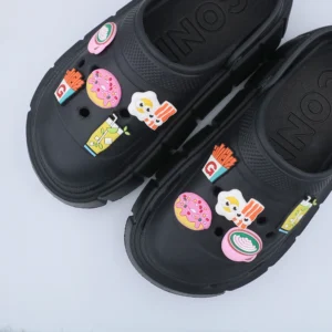 1 Pc Shoe Accessories Charms Donut French Fries Shoe Decorations Pvc Cute Cartoon Drink Ornament Children New Year's Gifts