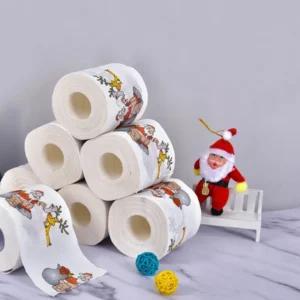 Bathroom Paper Toilet Paper Paper Material 10*10*10cm Bathroom Supplies Christmas Pattern Creative Toilet Paper