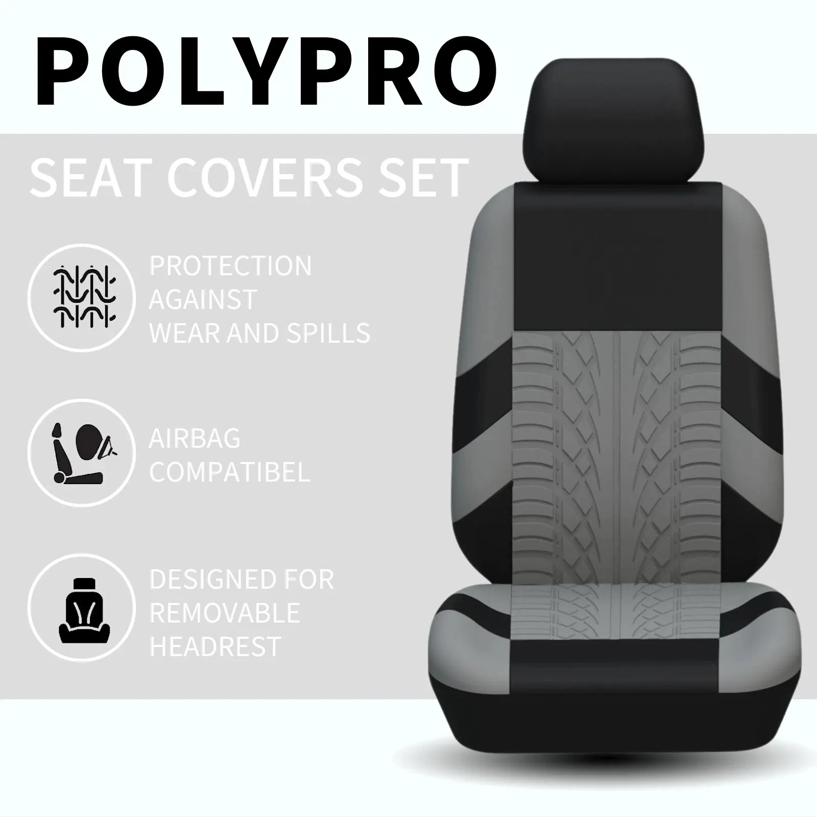 Car Seat Covers Full Set Front Split Rear Bench For Car Universal Cloth SUV Sedan Van Automotive Interior Covers - Image 5